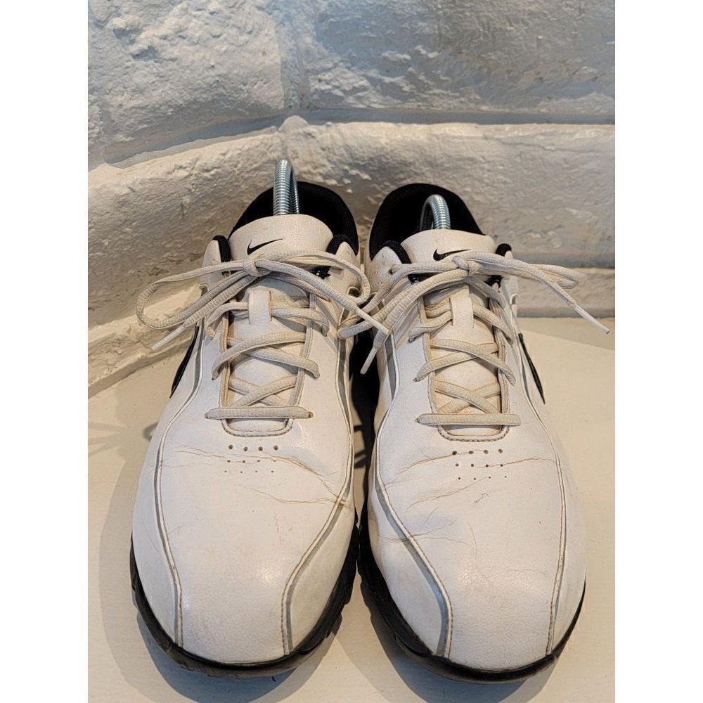 Nike Shoes Mens 11.5 W Senior 12 Golf Shoes 424901-101 Black White Leather - Picture 3 of 8